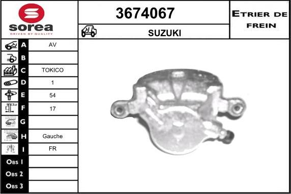 Sera 3674067 - Brake Caliper autospares.lv