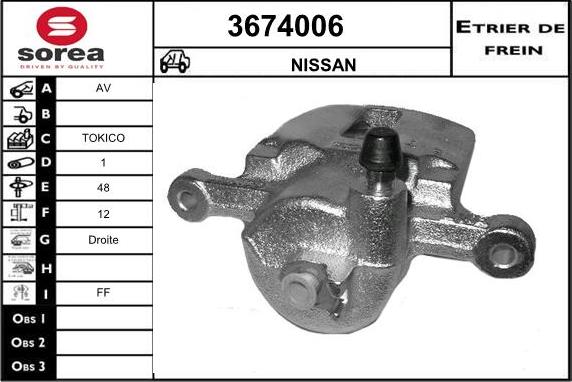 Sera 3674006 - Brake Caliper autospares.lv