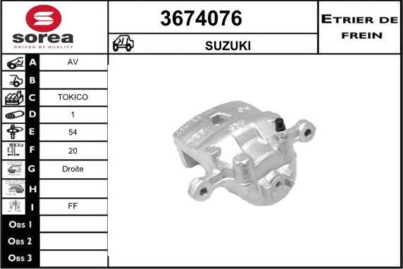 Sera 3674076 - Brake Caliper autospares.lv