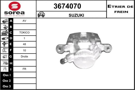 Sera 3674070 - Brake Caliper autospares.lv