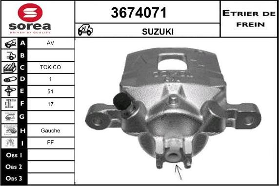 Sera 3674071 - Brake Caliper autospares.lv