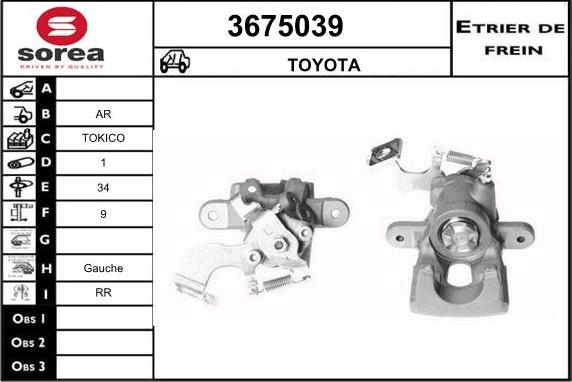 Sera 3675039 - Brake Caliper autospares.lv