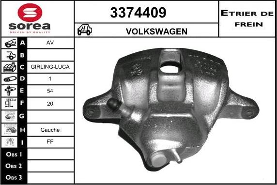 Sera 3374409 - Brake Caliper autospares.lv