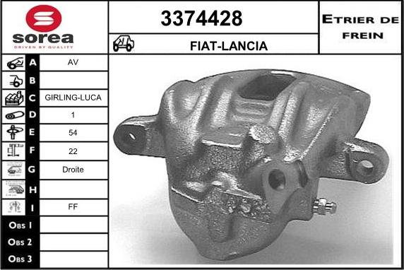 Sera 3374428 - Brake Caliper autospares.lv