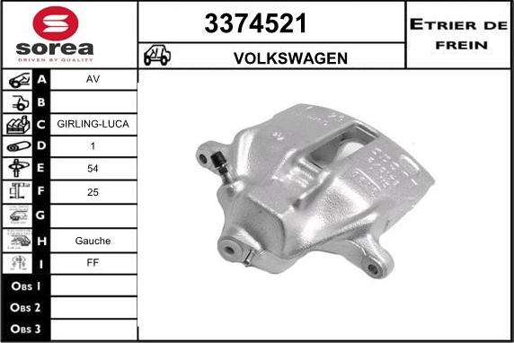 Sera 3374521 - Brake Caliper autospares.lv