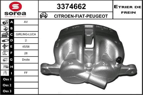 Sera 3374662 - Brake Caliper autospares.lv