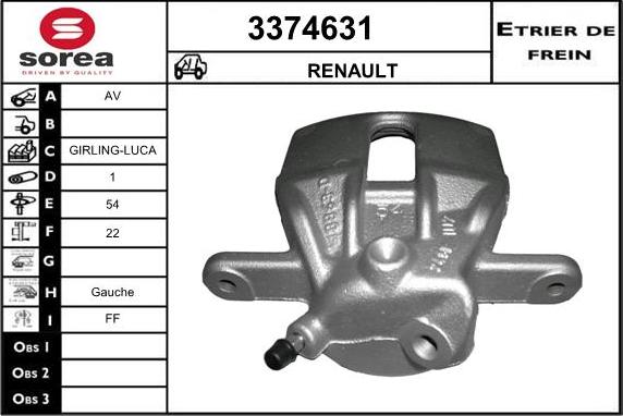 Sera 3374631 - Brake Caliper autospares.lv