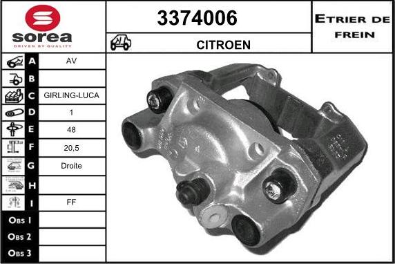 Sera 3374006 - Brake Caliper autospares.lv