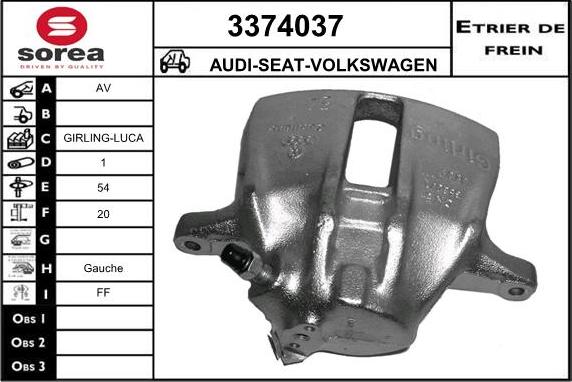 Sera 3374037 - Brake Caliper autospares.lv