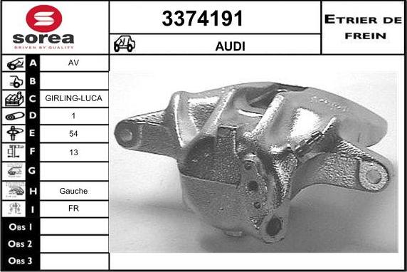 Sera 3374191 - Brake Caliper autospares.lv