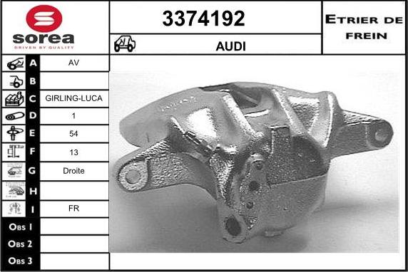 Sera 3374192 - Brake Caliper autospares.lv