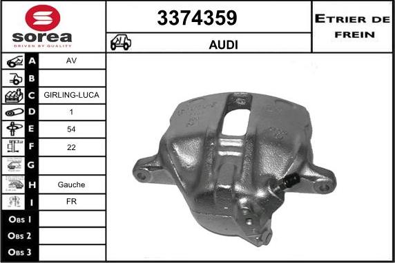 Sera 3374359 - Brake Caliper autospares.lv