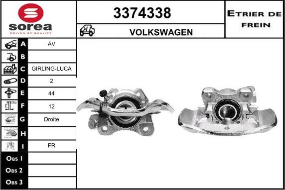 Sera 3374338 - Brake Caliper autospares.lv