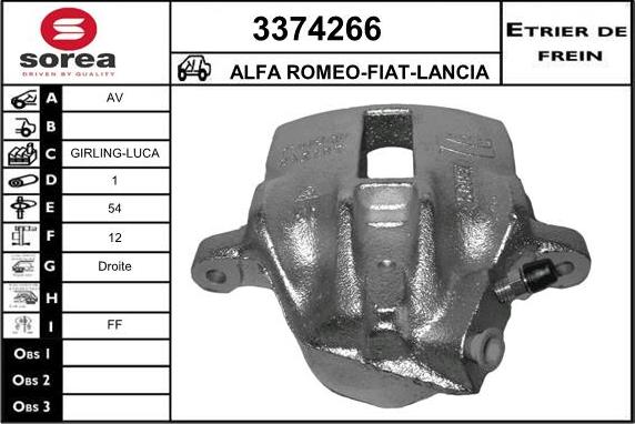 Sera 3374266 - Brake Caliper autospares.lv