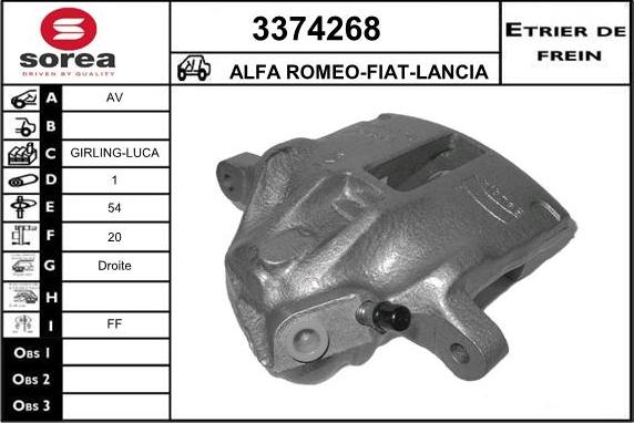 Sera 3374268 - Brake Caliper autospares.lv