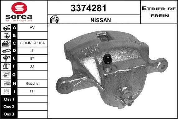 Sera 3374281 - Brake Caliper autospares.lv