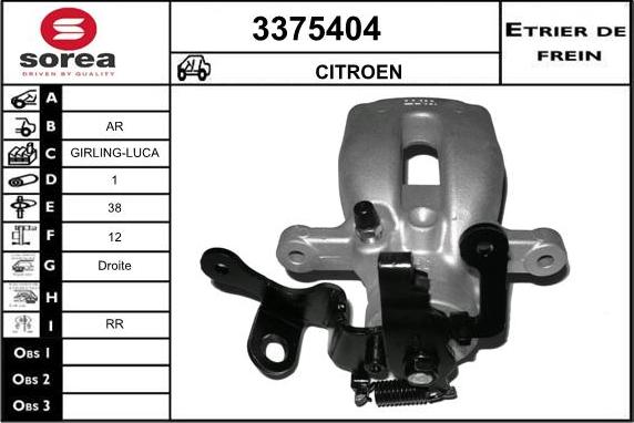 Sera 3375404 - Brake Caliper autospares.lv