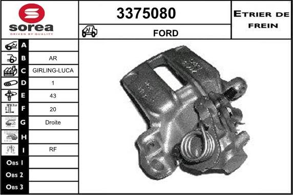 Sera 3375080 - Brake Caliper autospares.lv