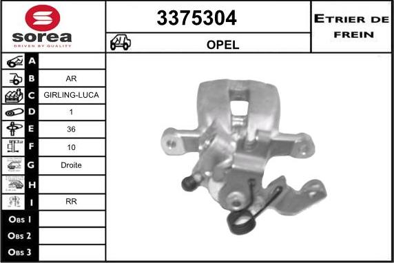 Sera 3375304 - Brake Caliper autospares.lv