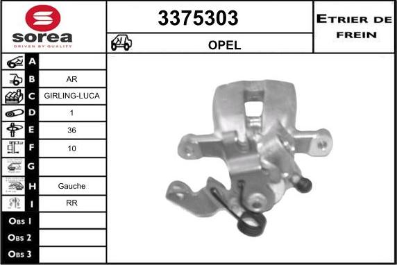 Sera 3375303 - Brake Caliper autospares.lv