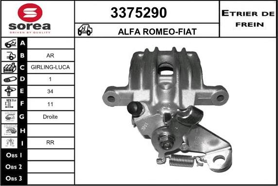 Sera 3375290 - Brake Caliper autospares.lv