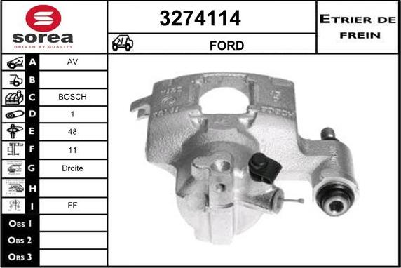 Sera 3274114 - Brake Caliper autospares.lv