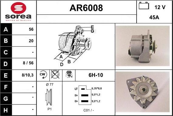 Sera AR6008 - Alternator autospares.lv