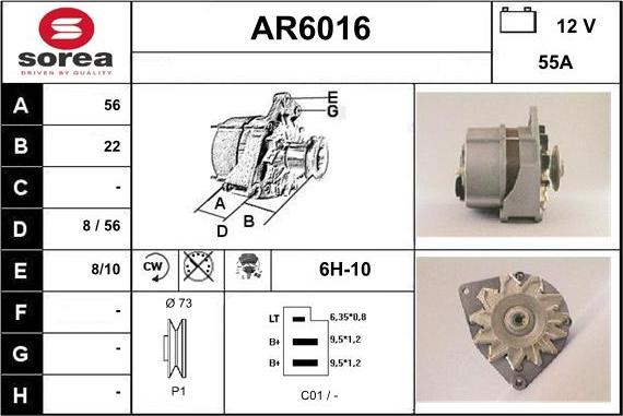 Sera AR6016 - Alternator autospares.lv