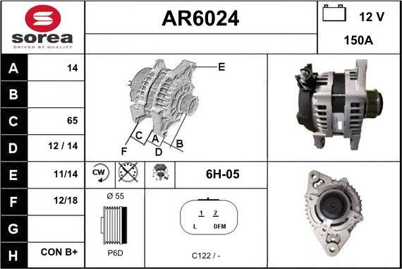 Sera AR6024 - Alternator autospares.lv