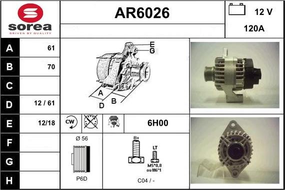 Sera AR6026 - Alternator autospares.lv