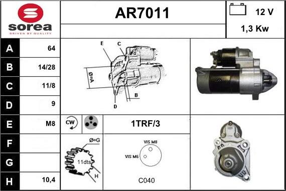 Sera AR7011 - Starter autospares.lv