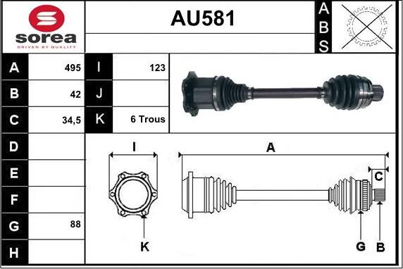 Sera AU581 - Drive Shaft autospares.lv