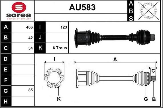 Sera AU583 - Drive Shaft autospares.lv