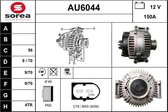 Sera AU6044 - Alternator autospares.lv