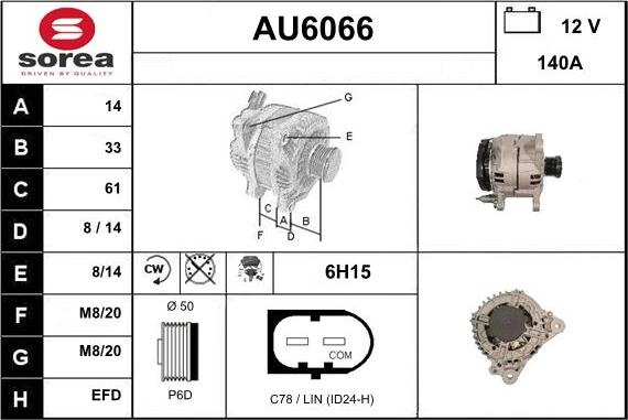 Sera AU6066 - Alternator autospares.lv