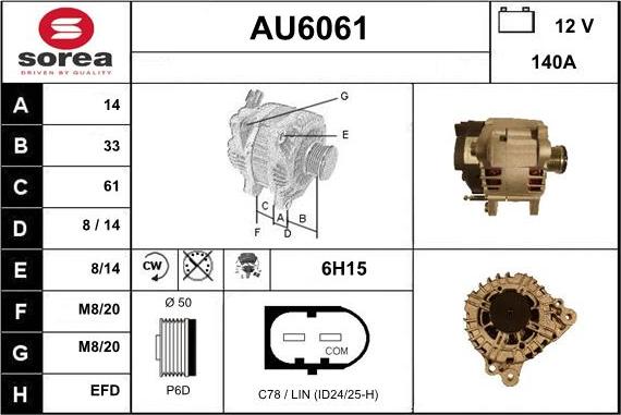 Sera AU6061 - Alternator autospares.lv