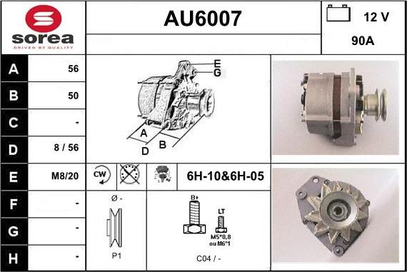 Sera AU6007 - Alternator autospares.lv