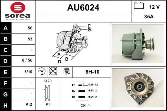 Sera AU6024 - Alternator autospares.lv