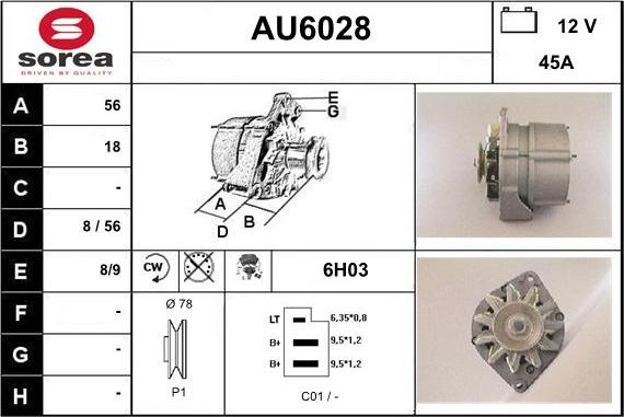 Sera AU6028 - Alternator autospares.lv