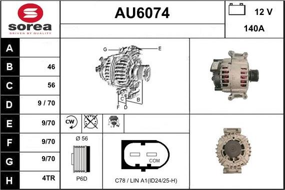 Sera AU6074 - Alternator autospares.lv