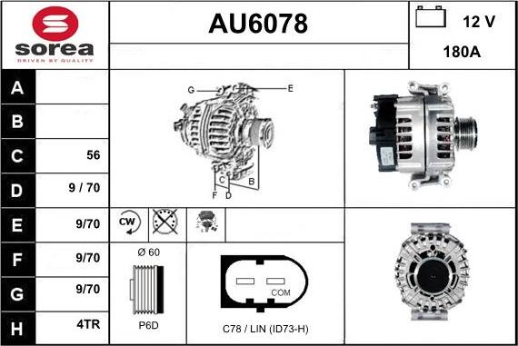 Sera AU6078 - Alternator autospares.lv