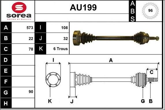 Sera AU199 - Drive Shaft autospares.lv