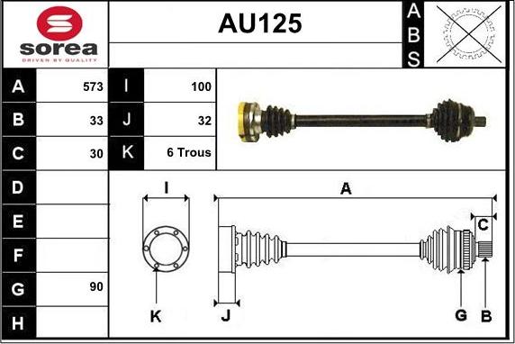 Sera AU125 - Drive Shaft autospares.lv