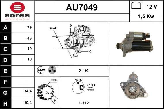 Sera AU7049 - Starter autospares.lv