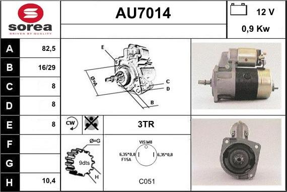 Sera AU7014 - Starter autospares.lv