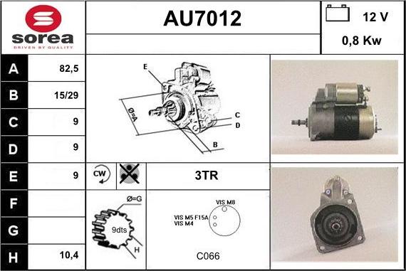 Sera AU7012 - Starter autospares.lv