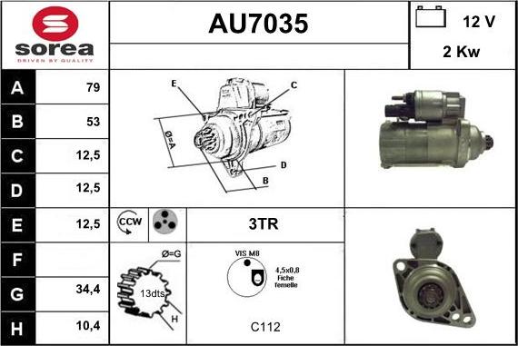 Sera AU7035 - Starter autospares.lv