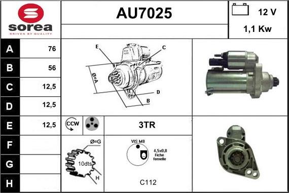 Sera AU7025 - Starter autospares.lv