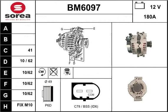 Sera BM6097 - Alternator autospares.lv