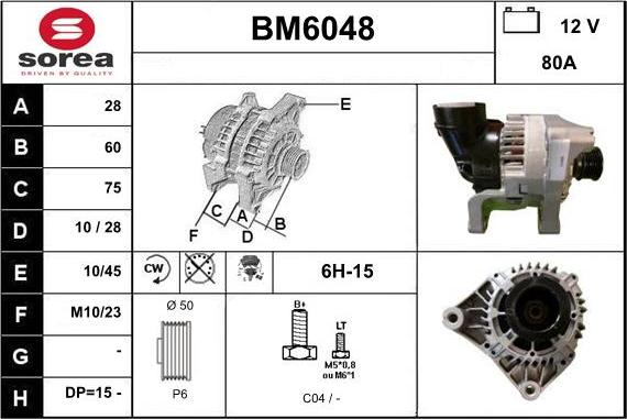 Sera BM6048 - Alternator autospares.lv